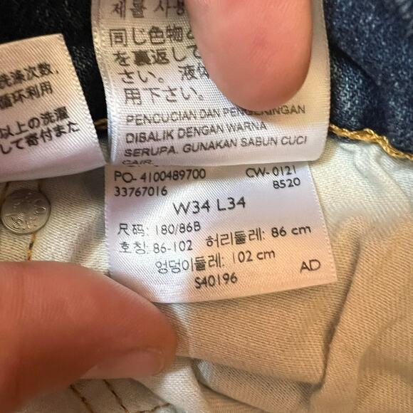 Levi Strauss 514 Mens 34x34 Jeans Blue Denim Straight Regular Fit Casual - Picture 7 of 9